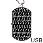 Elegant black and white pattern Dog Tag USB Flash (One Side) Front