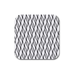 Black And White Elegant Pattern Rubber Square Coaster (4 Pack)  by Valentinaart