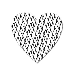 Black And White Elegant Pattern Heart Magnet by Valentinaart