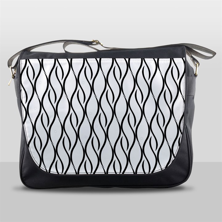 Black and white elegant pattern Messenger Bags