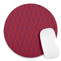 Red Pattern Round Mousepads by Valentinaart