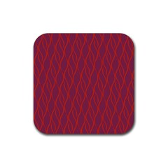 Red Pattern Rubber Coaster (square)  by Valentinaart