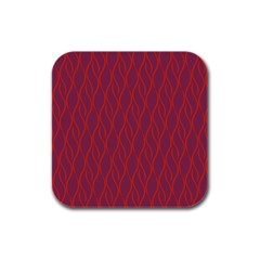 Red Pattern Rubber Square Coaster (4 Pack)  by Valentinaart