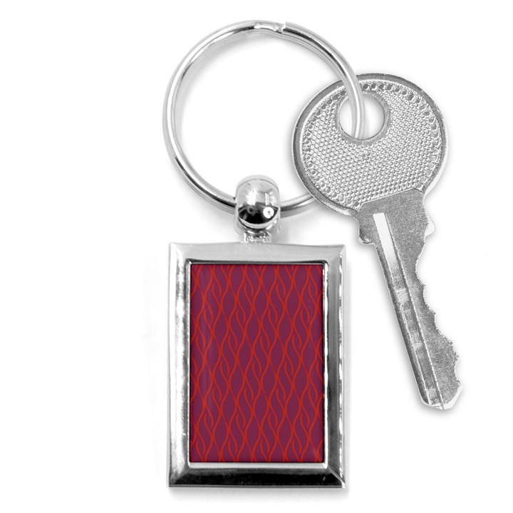 Red pattern Key Chains (Rectangle) 