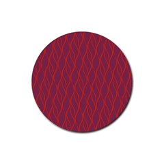 Red Pattern Rubber Round Coaster (4 Pack)  by Valentinaart