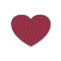 Red Pattern Rubber Coaster (heart)  by Valentinaart