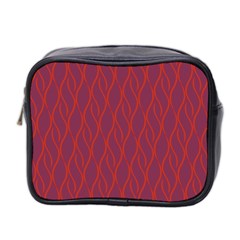 Red Pattern Mini Toiletries Bag 2-side by Valentinaart