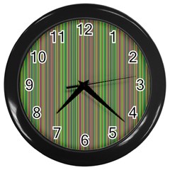 Green Lines Wall Clocks (black) by Valentinaart