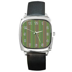 Green Lines Square Metal Watch by Valentinaart