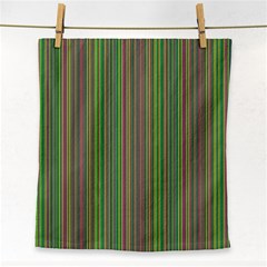 Green Lines Face Towel by Valentinaart