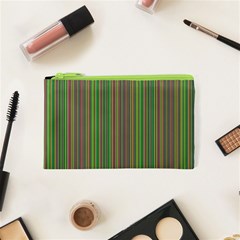 Green Lines Cosmetic Bag (xs) by Valentinaart