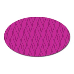 Magenta Pattern Oval Magnet by Valentinaart