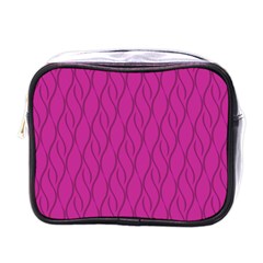 Magenta Pattern Mini Toiletries Bags by Valentinaart