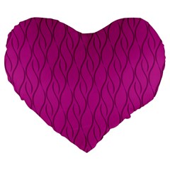 Magenta Pattern Large 19  Premium Flano Heart Shape Cushions by Valentinaart