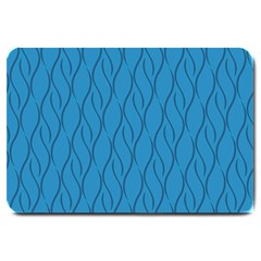 Blue Pattern Large Doormat  by Valentinaart