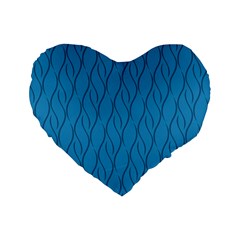 Blue Pattern Standard 16  Premium Heart Shape Cushions by Valentinaart