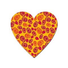 Orange Roses Heart Magnet by Valentinaart