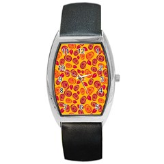 Orange Roses Barrel Style Metal Watch by Valentinaart