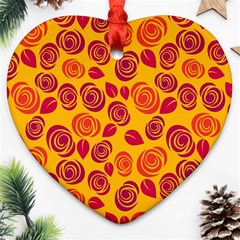 Orange Roses Heart Ornament (two Sides) by Valentinaart