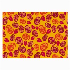 Orange Roses Large Glasses Cloth (2-side) by Valentinaart