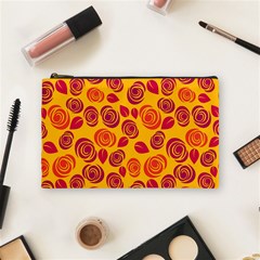 Orange Roses Cosmetic Bag (medium)  by Valentinaart