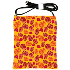 Orange Roses Shoulder Sling Bags by Valentinaart