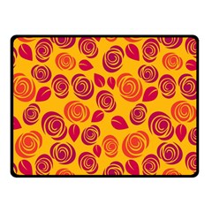 Orange Roses Fleece Blanket (small) by Valentinaart