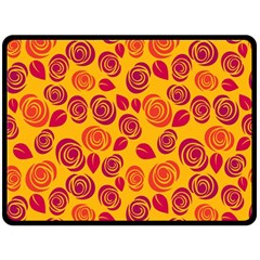 Orange Roses Double Sided Fleece Blanket (large)  by Valentinaart