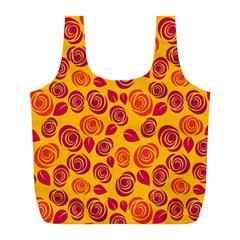 Orange Roses Full Print Recycle Bags (l)  by Valentinaart