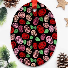 Red And Pink Roses Ornament (oval) by Valentinaart