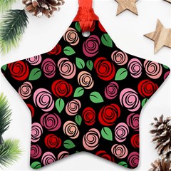 Red And Pink Roses Ornament (star) by Valentinaart