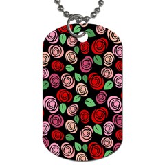 Red And Pink Roses Dog Tag (one Side) by Valentinaart