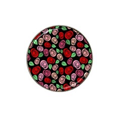 Red And Pink Roses Hat Clip Ball Marker (4 Pack) by Valentinaart