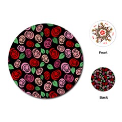 Red And Pink Roses Playing Cards (round)  by Valentinaart