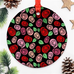 Red And Pink Roses Round Ornament (two Sides) by Valentinaart