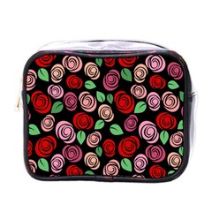 Red And Pink Roses Mini Toiletries Bags by Valentinaart