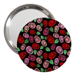 Red And Pink Roses 3  Handbag Mirrors