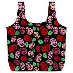 Red And Pink Roses Full Print Recycle Bags (l)  by Valentinaart