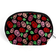 Red And Pink Roses Accessory Pouches (medium)  by Valentinaart