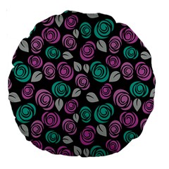 Roses Pattern Large 18  Premium Round Cushions by Valentinaart