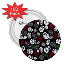 Elegant Roses Design 2 25  Buttons (100 Pack)  by Valentinaart