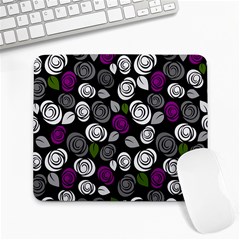 Purple Roses Pattern Large Mousepads by Valentinaart