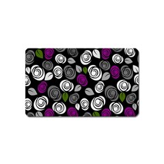 Purple Roses Pattern Magnet (name Card) by Valentinaart