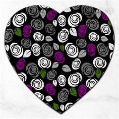 Purple Roses Pattern Jigsaw Puzzle (heart) by Valentinaart