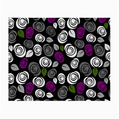 Purple Roses Pattern Small Glasses Cloth by Valentinaart