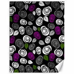 Purple Roses Pattern Canvas 18  X 24  