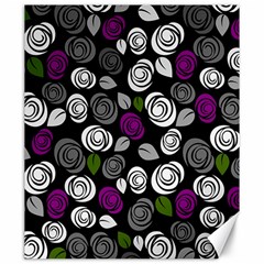 Purple Roses Pattern Canvas 20  X 24   by Valentinaart