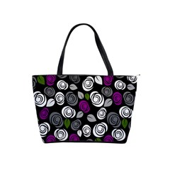 Purple Roses Pattern Shoulder Handbags by Valentinaart