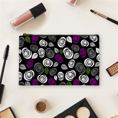 Purple Roses Pattern Cosmetic Bag (medium) 