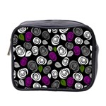 Purple roses pattern Mini Toiletries Bag 2-Side Front